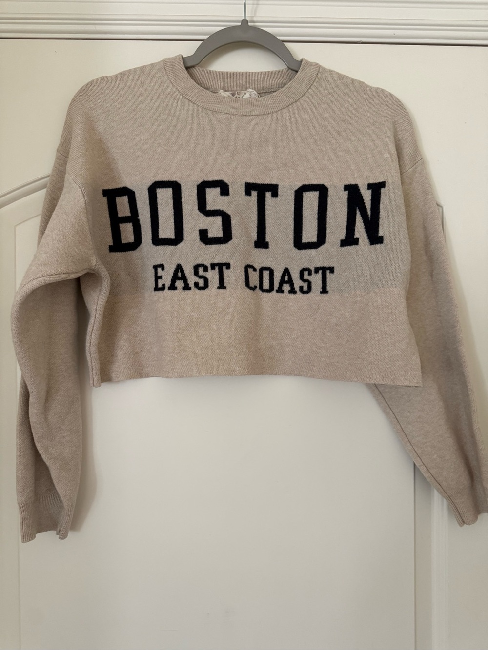 Boston East Coast Cropped Crewneck Sweater